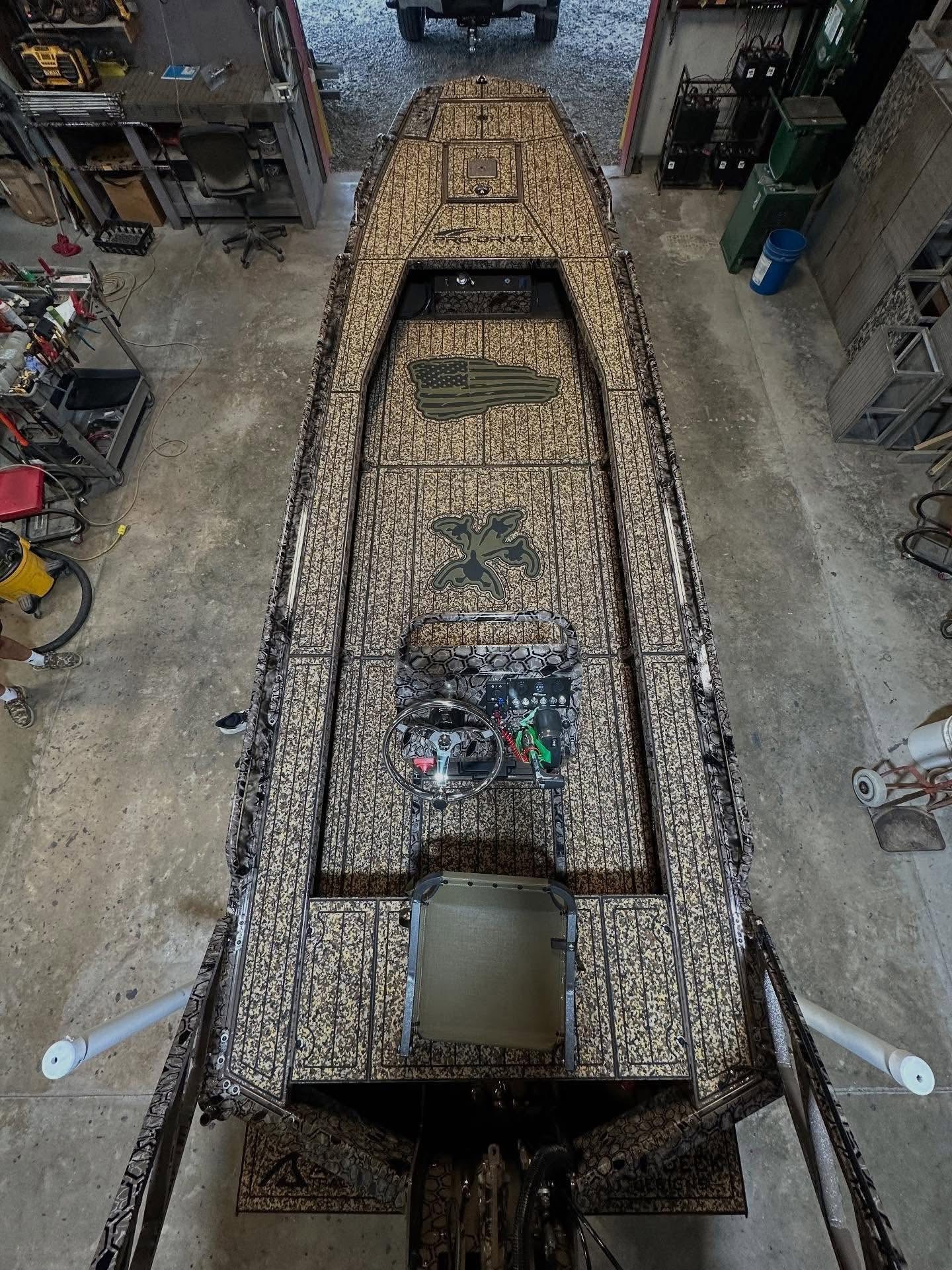 Custom camouflage marine flooring by Top Deck Designs