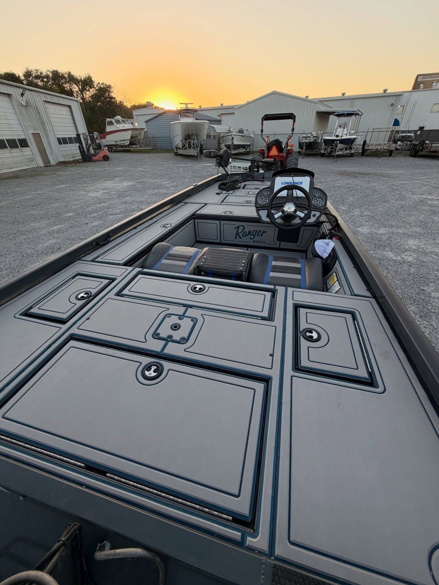 Custom Ranger boat flooring by Top Deck Designs